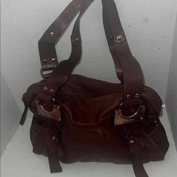Vintage Y2K B. Makowsky Purse Leather Slouchy Tote Bag - Picture 7 of 10